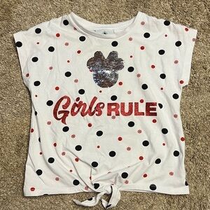 Disney Minnie Mouse girls polka dot shirt size Medium bm